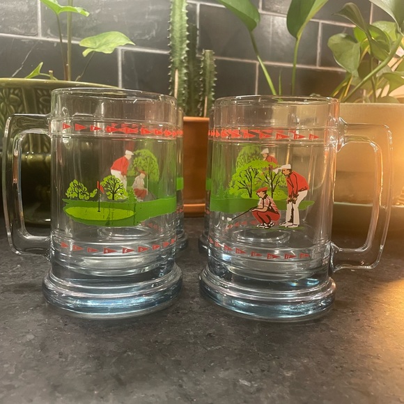 Vintage Usa Mens Princess House Golf Glass Mug Beer - Picture 4 of 5